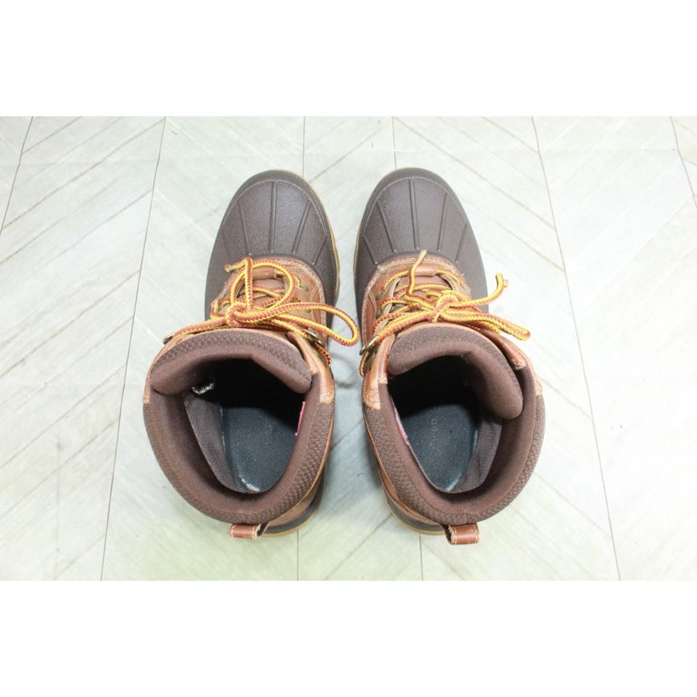 LL Bean Brown Leather Primaloft Storm Chaser Winter Duck Boots 9 M - Picture 6 of 9